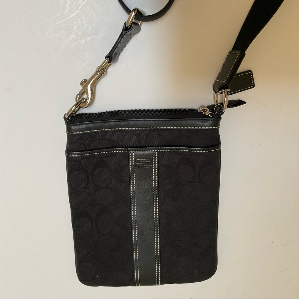 Coach Small Black Canvas Crossbody Bag